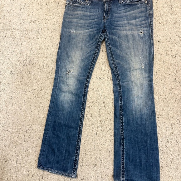 Rock Revival Distressed Indigo Wide Leg Jeans - Picture 2 of 13
